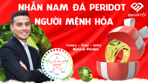 Nhẫn nam đá peridot người mệnh hỏa